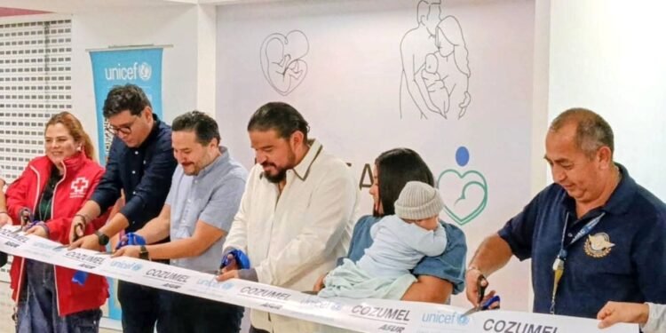Instalan lactario en el Aeropuerto Internacional de Cozumel con apoyo de la UNICEF