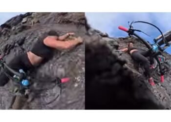 Influencer vive momento de terror en acantilado mientras grababa contenido