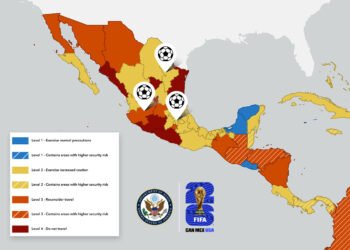 ¿Ya compraste tus entradas? EU lanzó un mapa de riesgos en México para aficionados