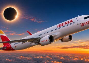 ¡A la caza del eclipse! Avión de Iberia volará directo hacia la sombra de la Luna