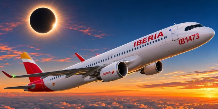 ¡A la caza del eclipse! Avión de Iberia volará directo hacia la sombra de la Luna